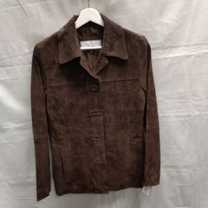 Chic Brown Suede Women's Utility Jacket